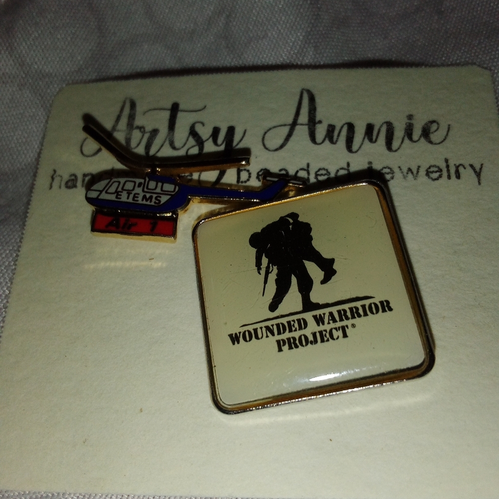 Wounded Warrior Project Pin Air 1 ETEMS Helicopter Pin Set Of 2